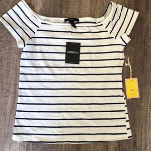 FOREVER 21 STRIPED CROP